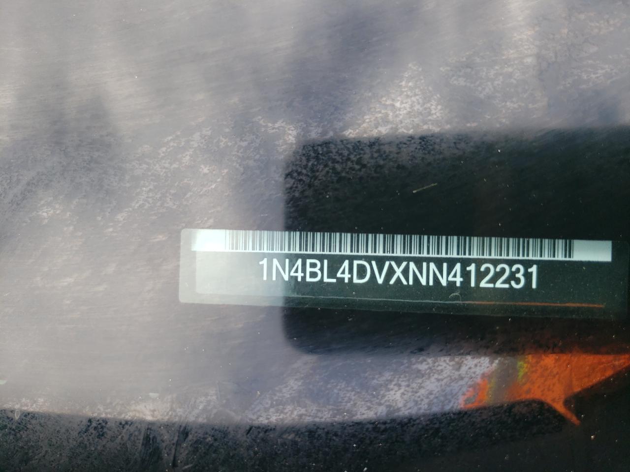 2022 NISSAN ALTIMA SV VIN:1N4BL4DVXNN412231