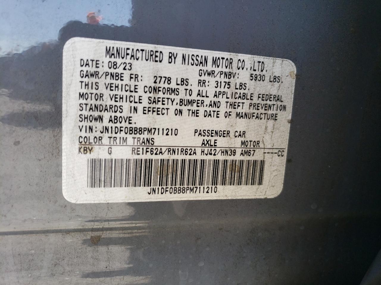 2023 NISSAN ARIYA EVOLVE+ VIN:JN1DF0BB8PM711210