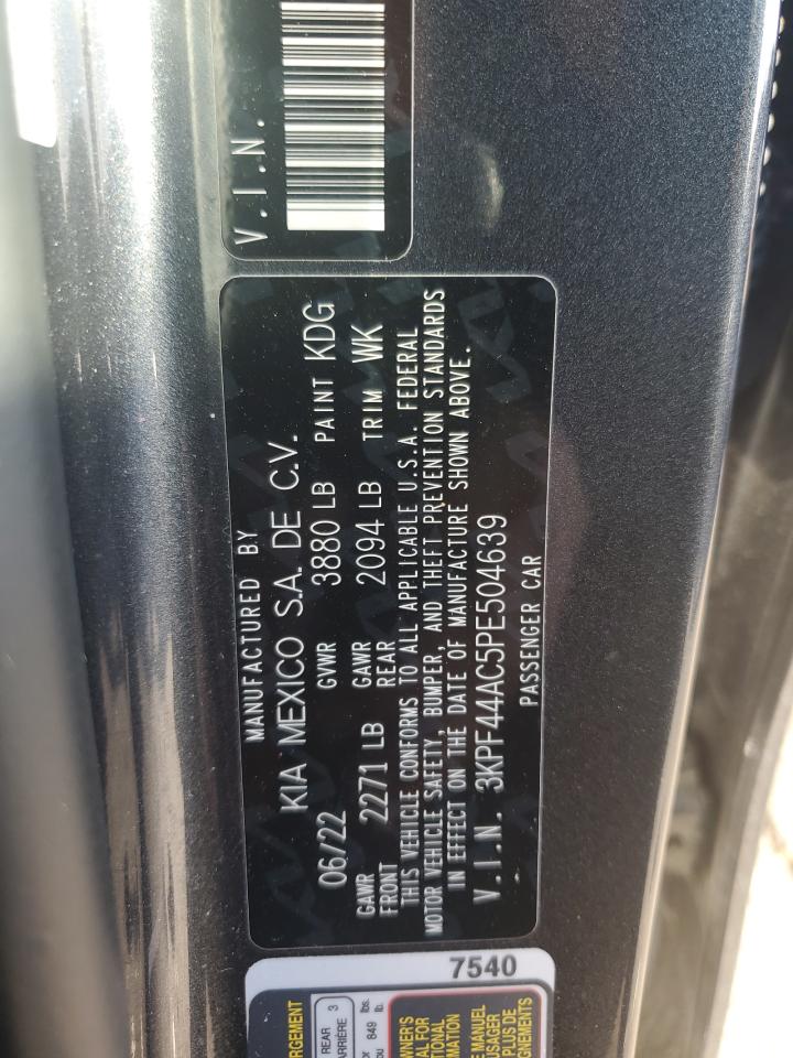2023 KIA FORTE GT VIN:3KPF44AC5PE504639