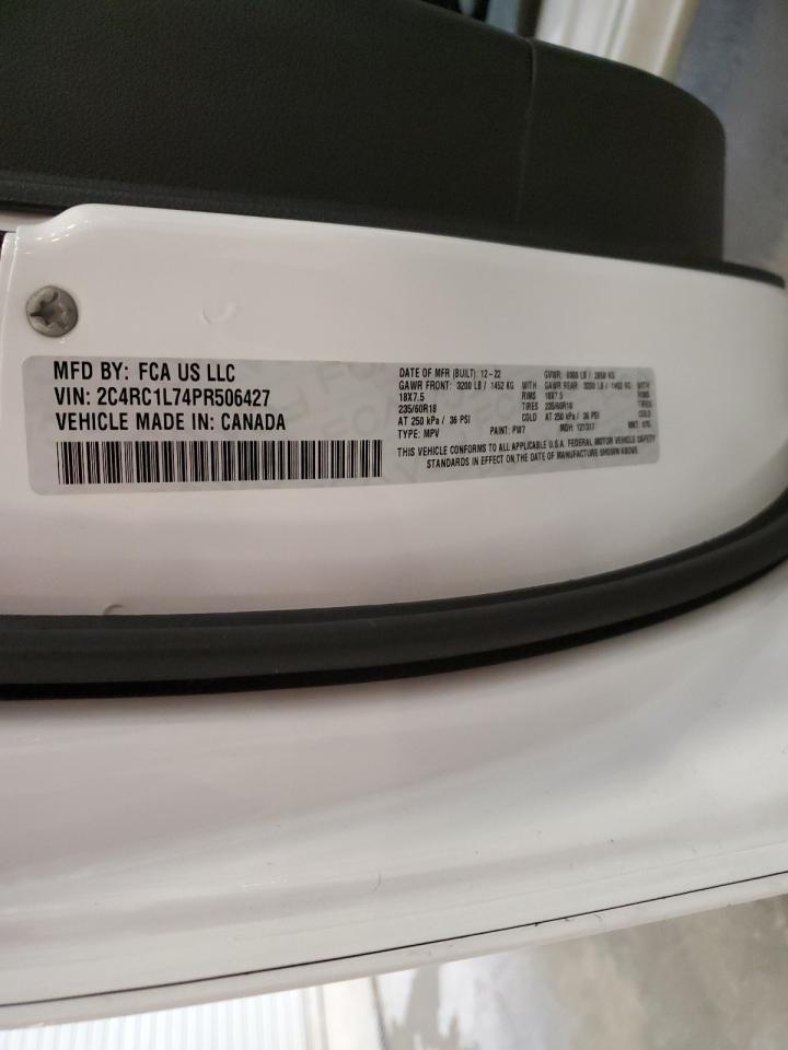 2023 CHRYSLER PACIFICA HYBRID TOURING L VIN:2C4RC1L74PR506427