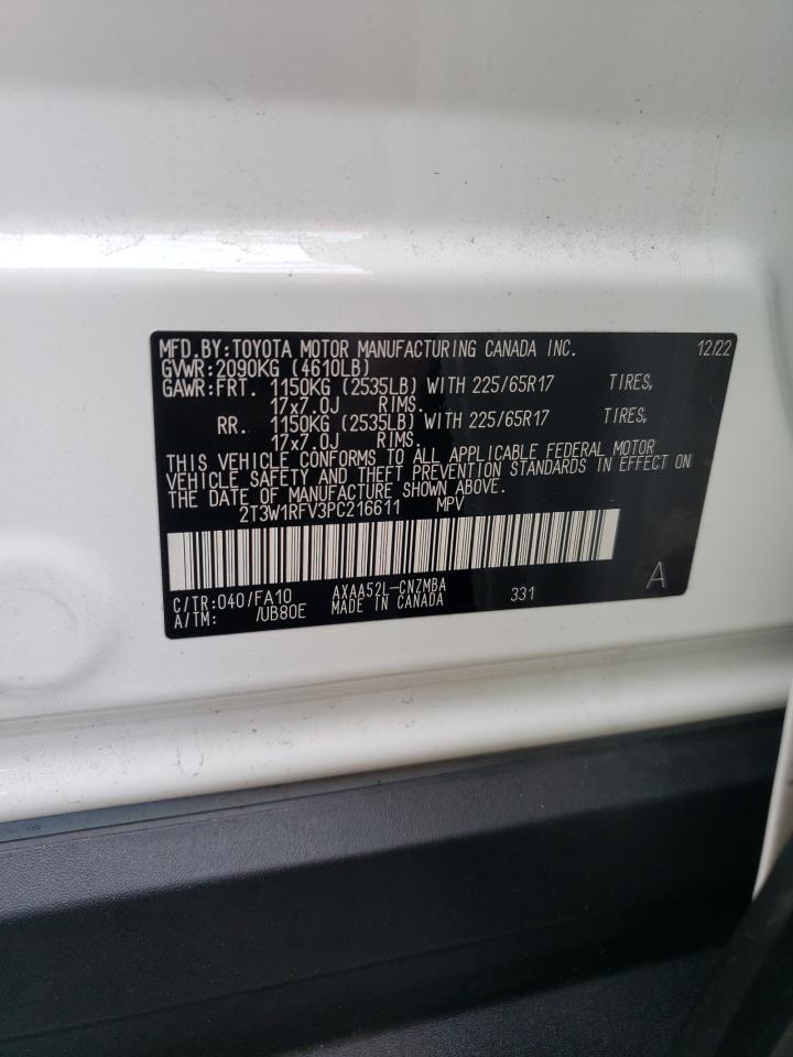 2023 TOYOTA RAV4 XLE VIN:2T3W1RFV3PC216611