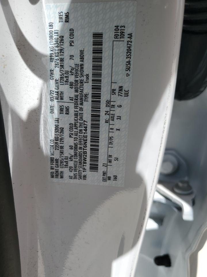 2022 FORD F250 SUPER DUTY VIN:1FT8W2BT6NEE14477