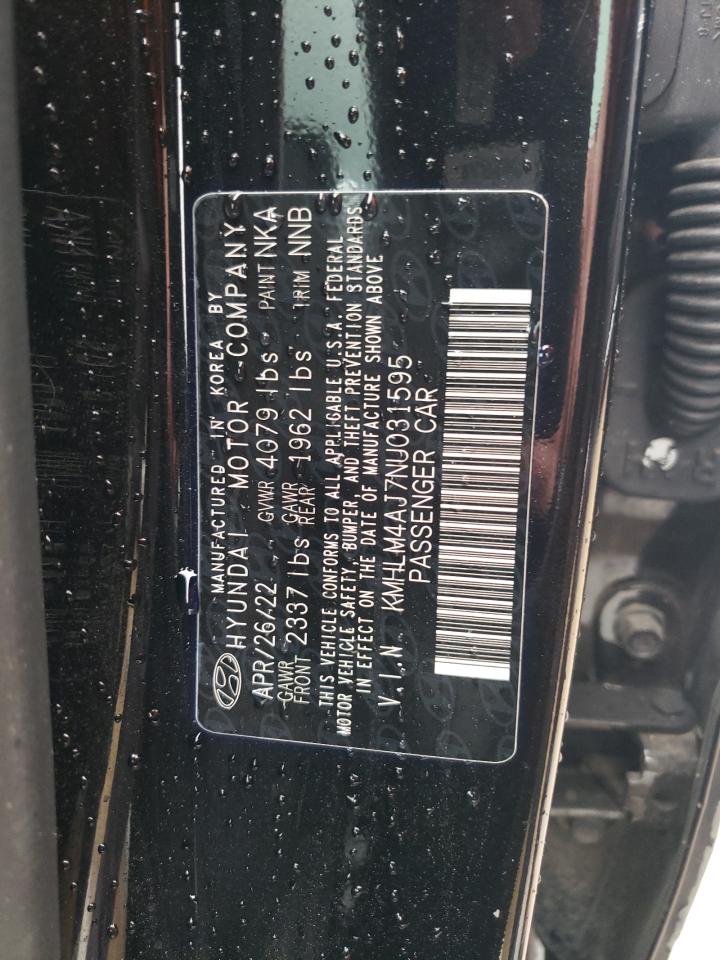 2022 HYUNDAI ELANTRA BLUE VIN:KMHLM4AJ7NU031595