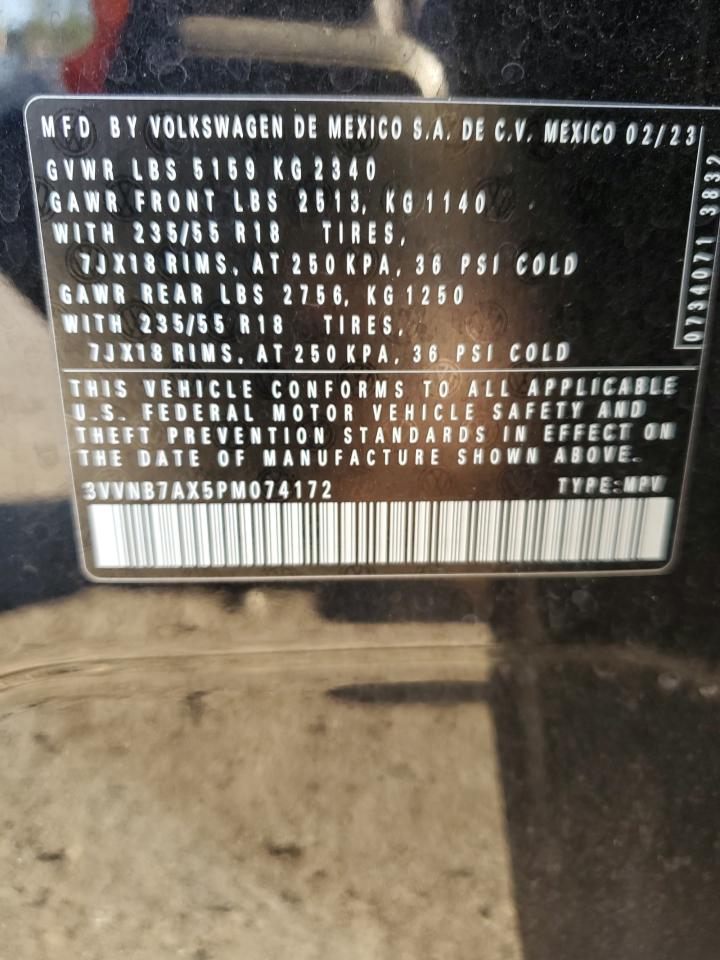 2023 VOLKSWAGEN TIGUAN SE VIN:3VVNB7AX5PM074172