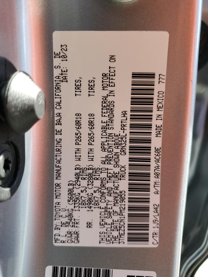 2023 TOYOTA TACOMA DOUBLE CAB VIN:3TMEZ5CN1PM219055