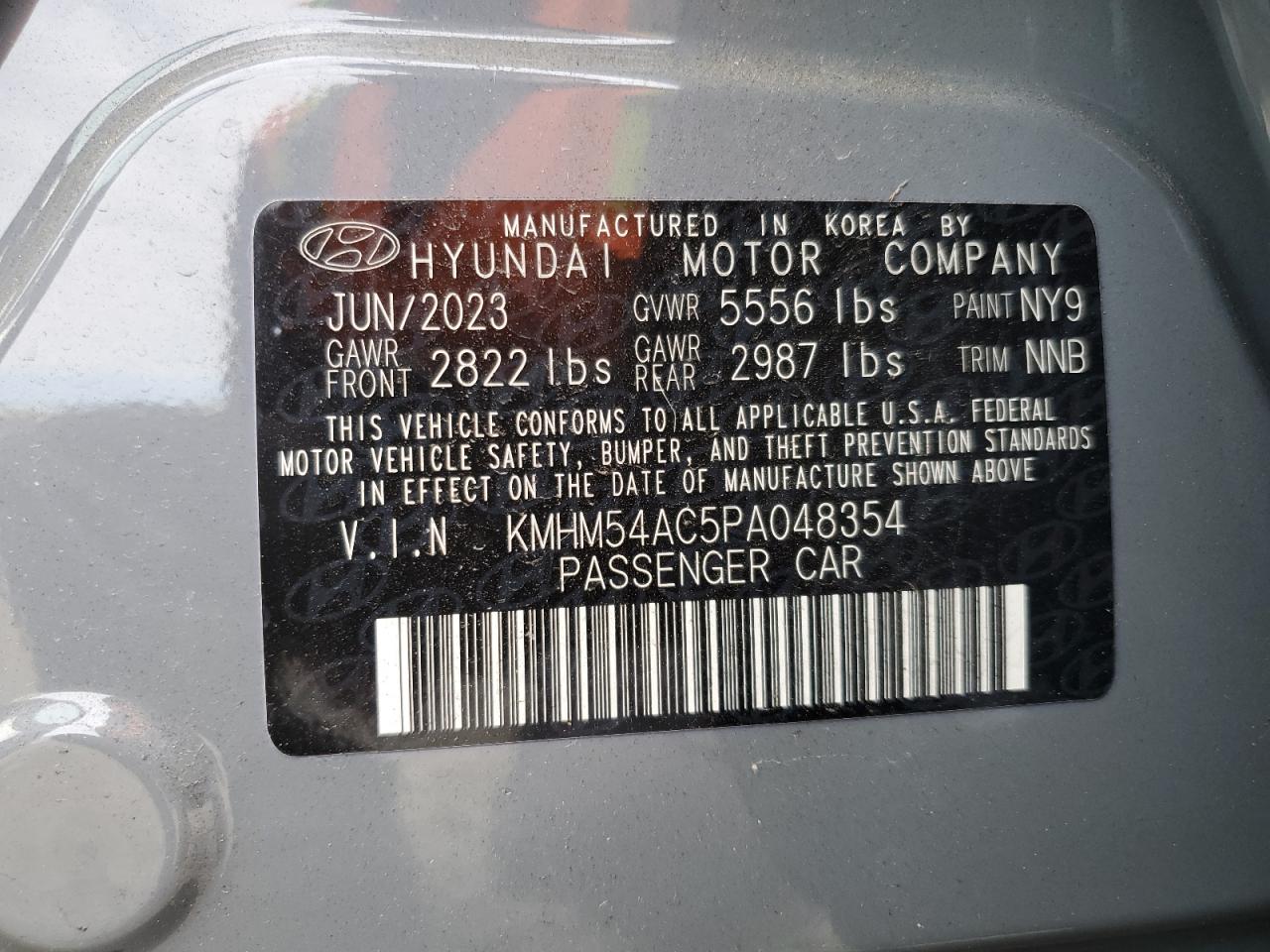 2023 HYUNDAI IONIQ 6 LIMITED VIN:KMHM54AC5PA048354