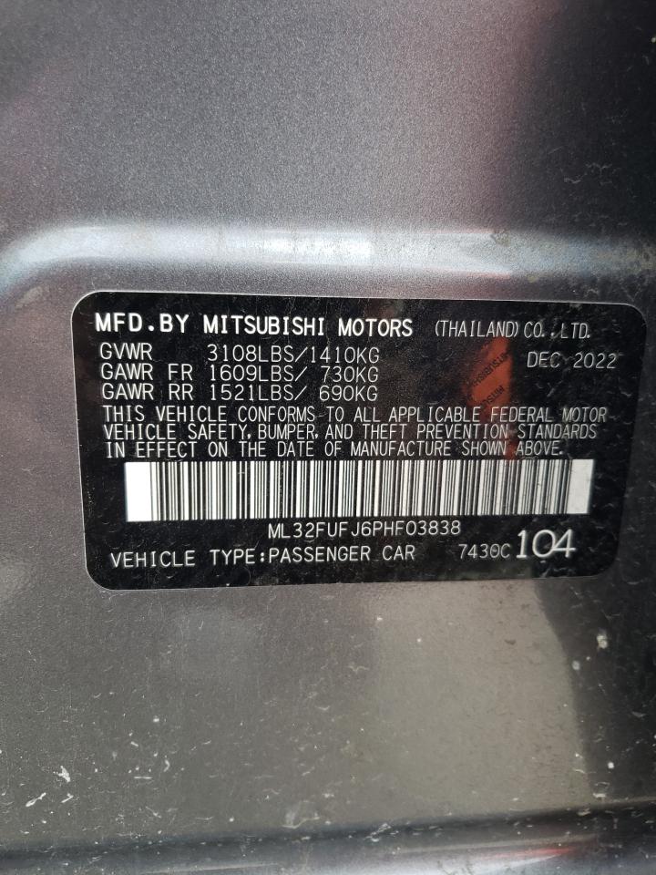 2023 MITSUBISHI MIRAGE G4 ES VIN:ML32FUFJ6PHF03838