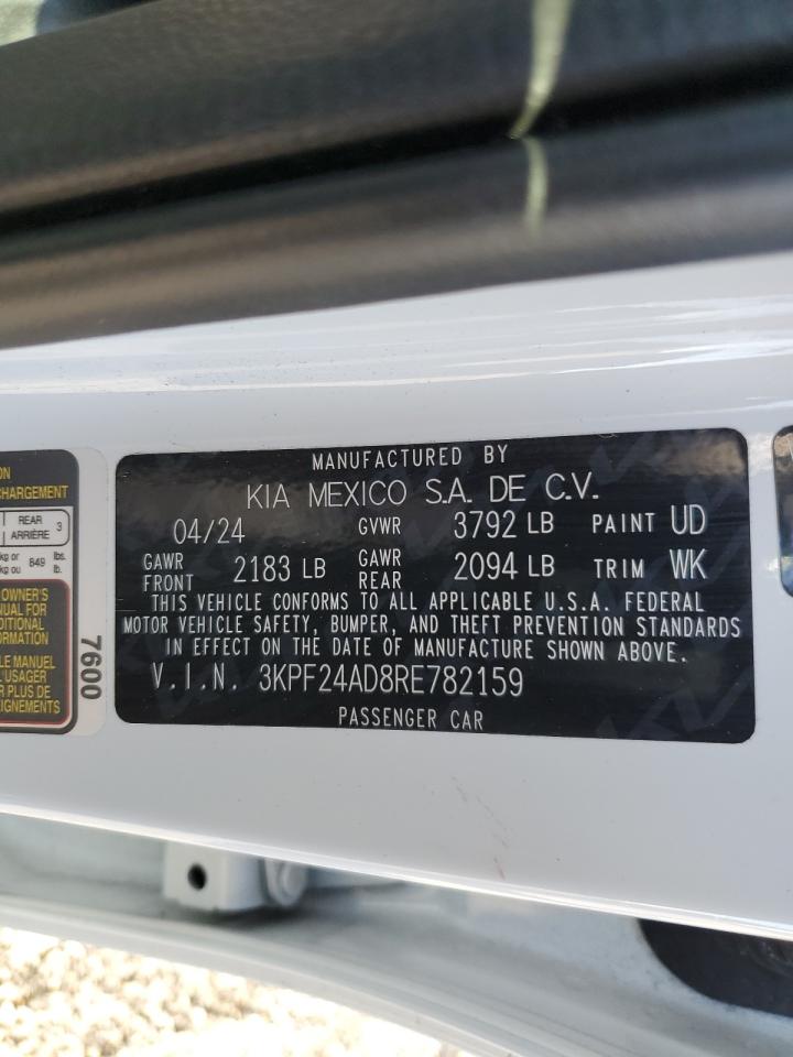 2024 KIA FORTE LX VIN:3KPF24AD8RE782159
