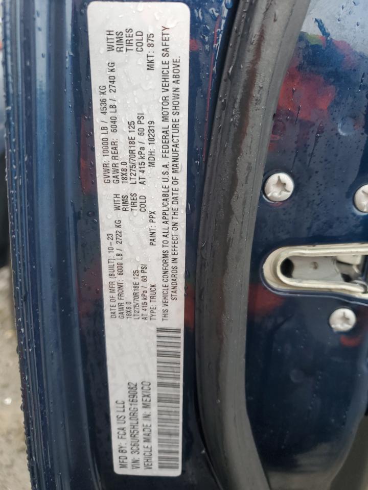 2024 RAM 2500 TRADESMAN VIN:3C6UR5HL0RG169082