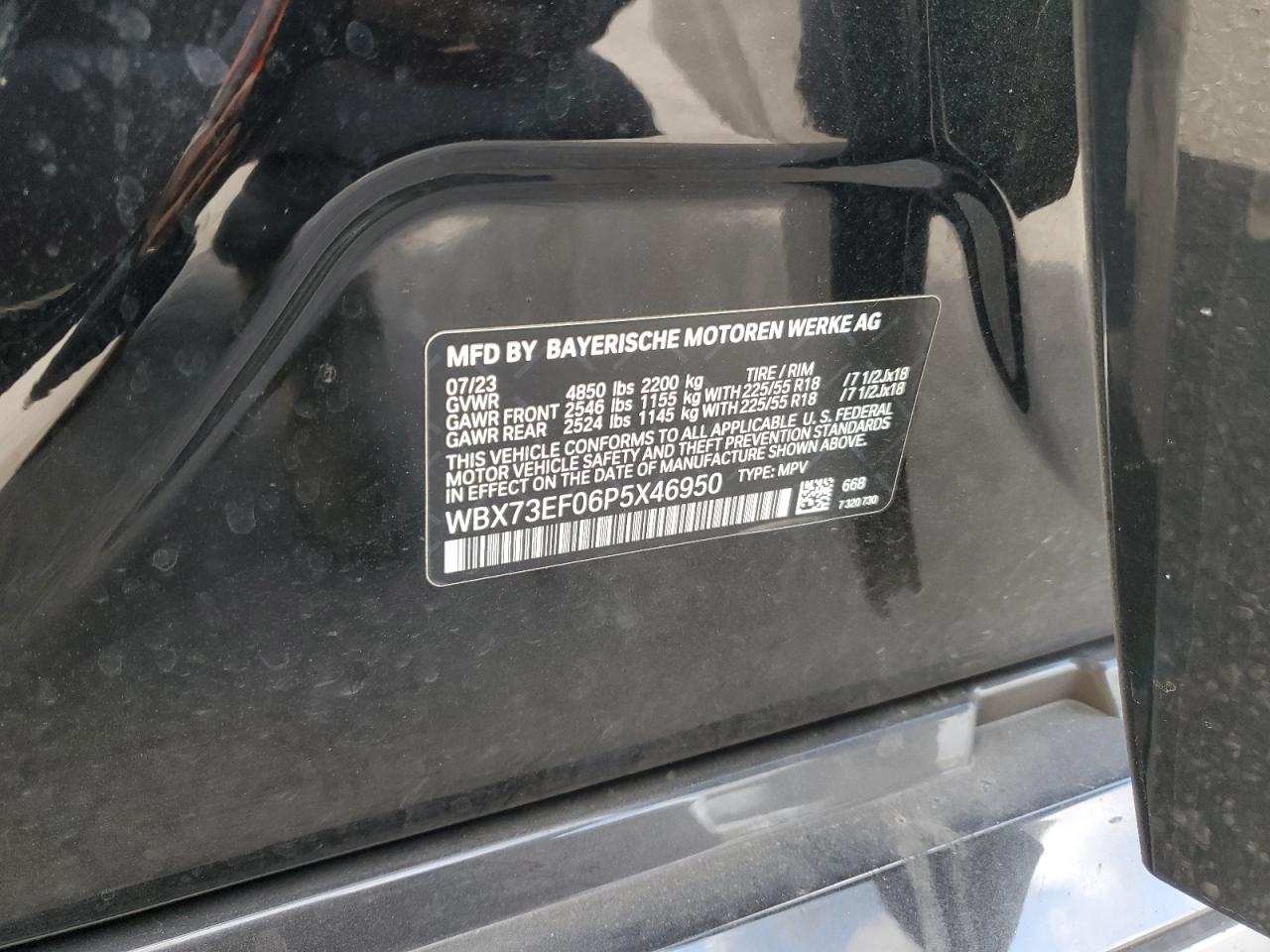 2023 BMW X1 XDRIVE28I VIN:WBX73EF06P5X46950