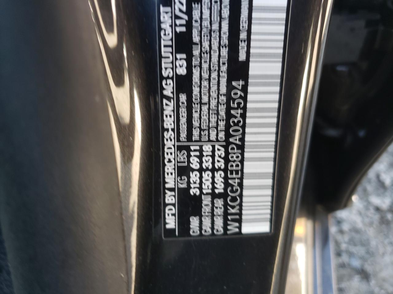 2023 MERCEDES-BENZ EQS SEDAN 580 4MATIC VIN:W1KCG4EB8PA034594