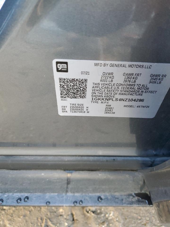 2022 GMC ACADIA DENALI VIN:1GKKNPLS4NZ104286
