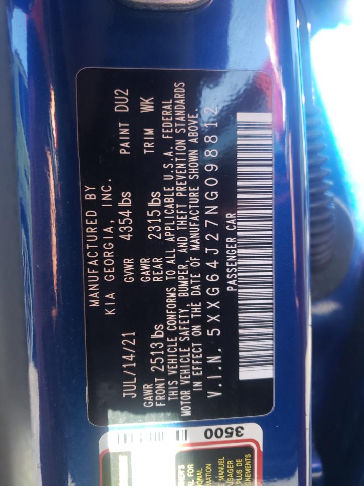 2022 KIA K5 GT LINE VIN:5XXG64J27NG098812