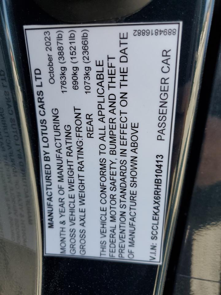 2024 LOTUS EMIRA FIRST EDITION VIN:SCCLEKAX6RHB10413