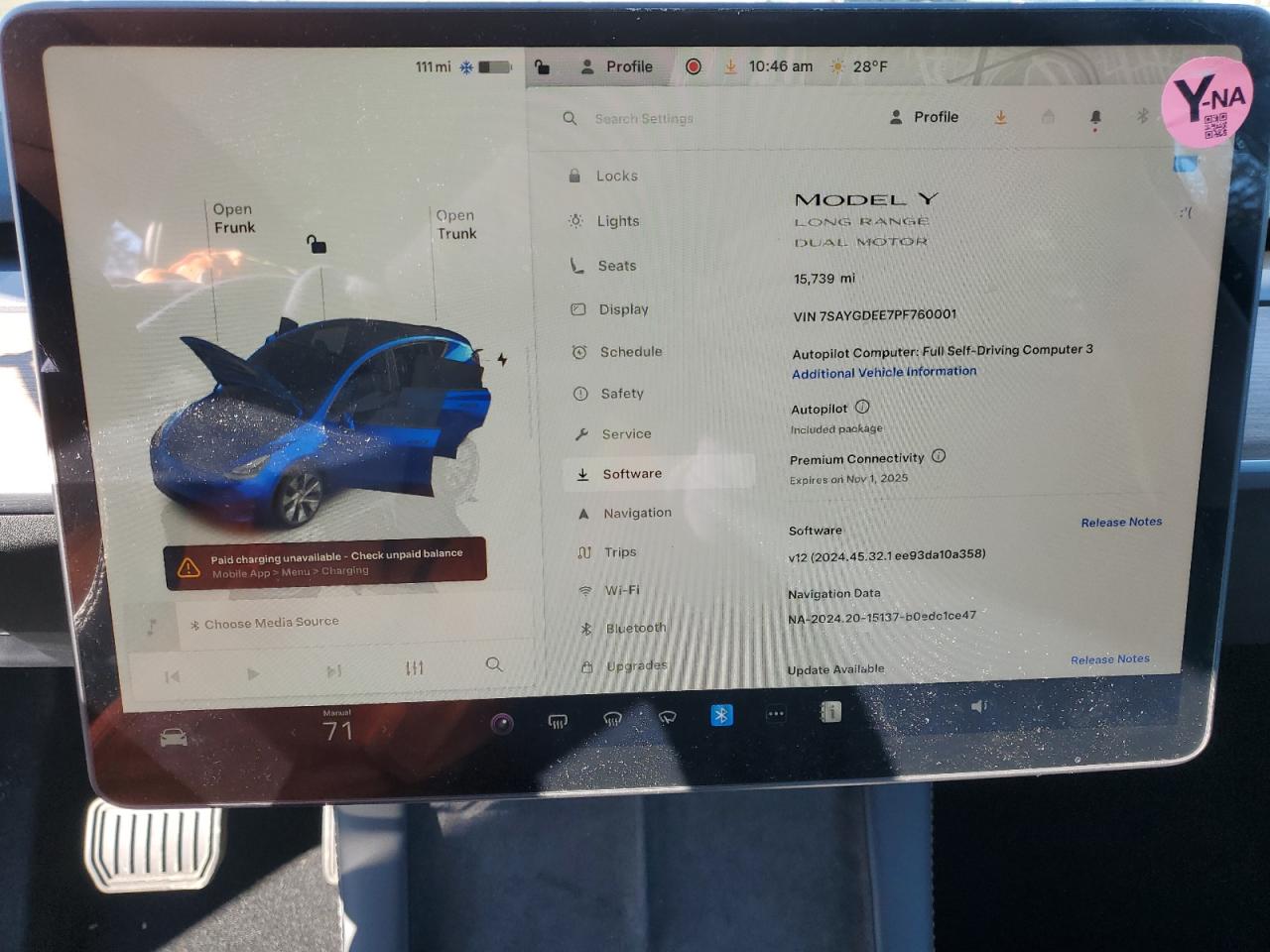 2023 TESLA MODEL Y  VIN:7SAYGDEE7PF760001
