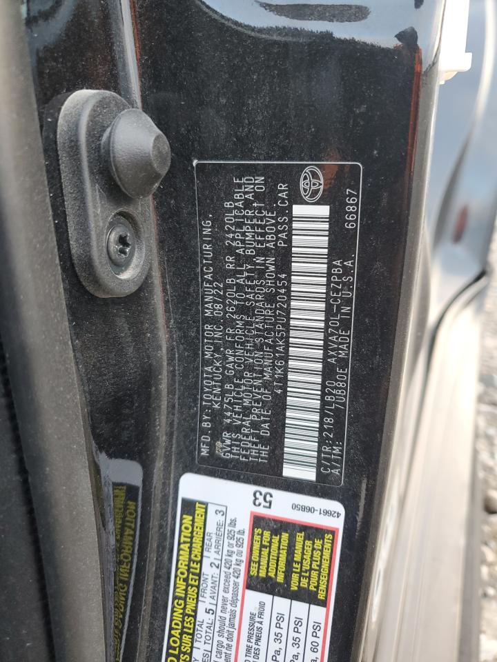 2023 TOYOTA CAMRY XSE VIN:4T1K61AK5PU720454