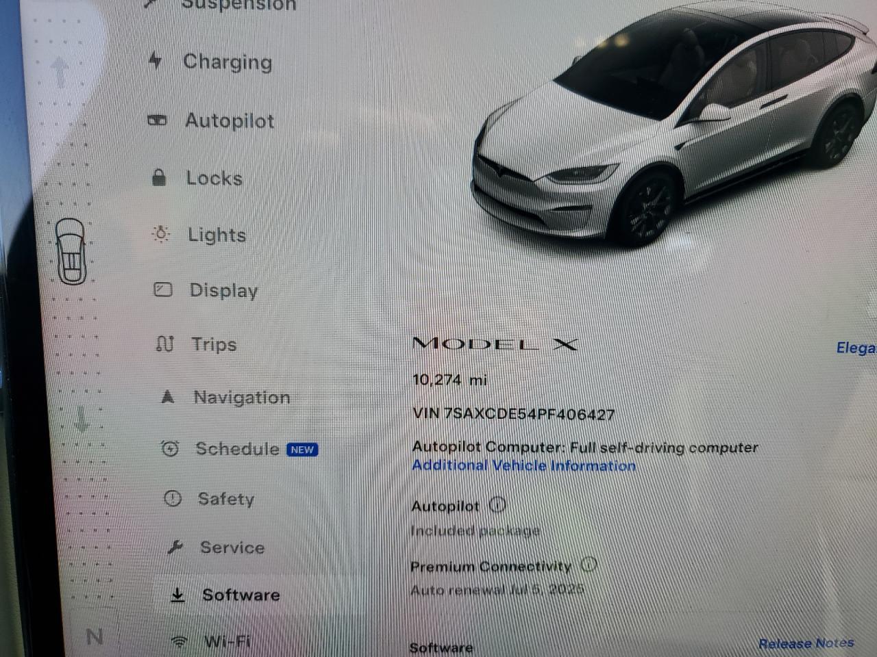 2023 TESLA MODEL X  VIN:7SAXCDE54PF406427