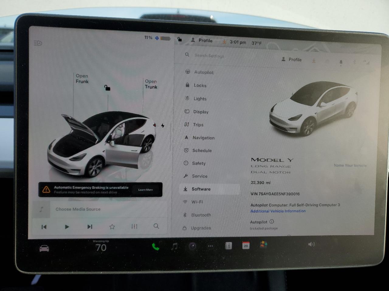 2022 TESLA MODEL Y  VIN:7SAYGAEE5NF390016