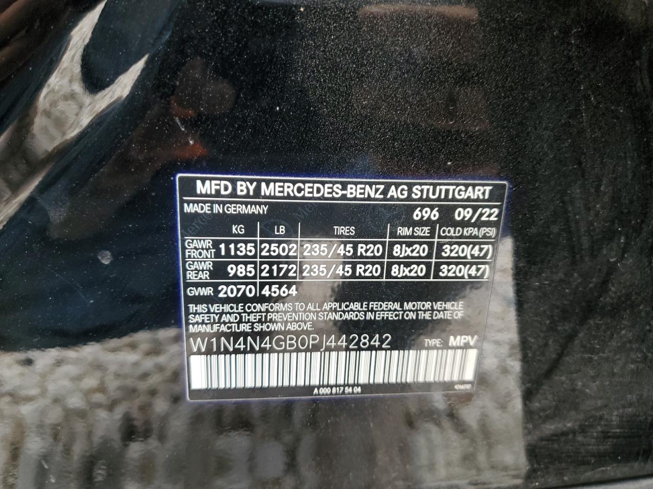 2023 MERCEDES-BENZ GLA 250 VIN:W1N4N4GB0PJ442842