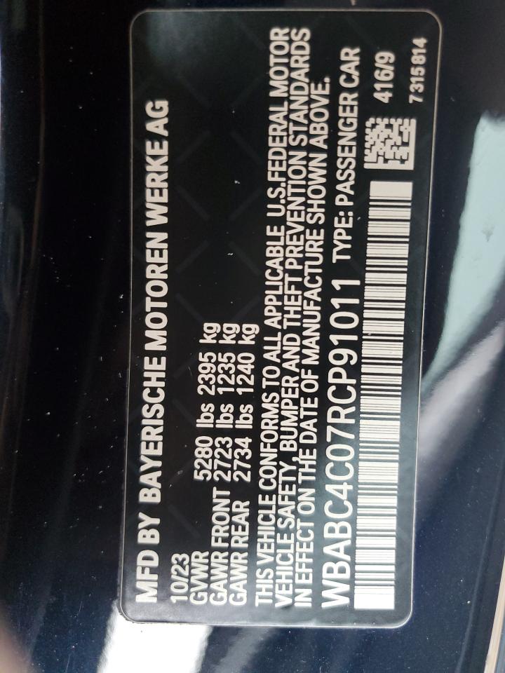 2024 BMW M850XI  VIN:WBABC4C07RCP91011