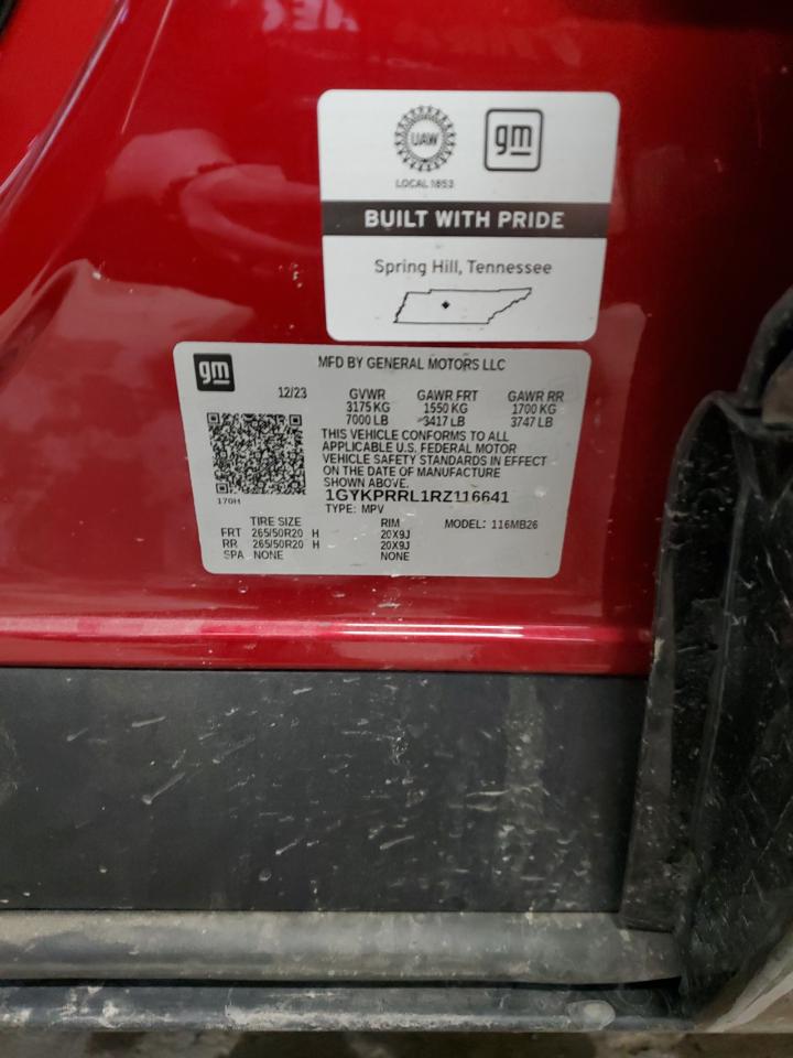 2024 CADILLAC LYRIQ LUXURY VIN:1GYKPRRL1RZ116641