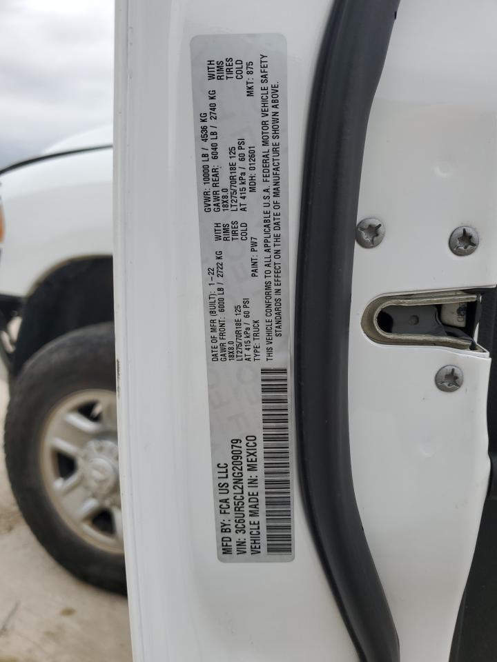 2022 RAM 2500 TRADESMAN VIN:3C6UR5CL2NG209079