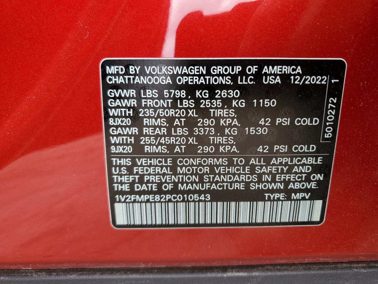 2023 VOLKSWAGEN ID.4 PRO S VIN:1V2FMPE82PC010543