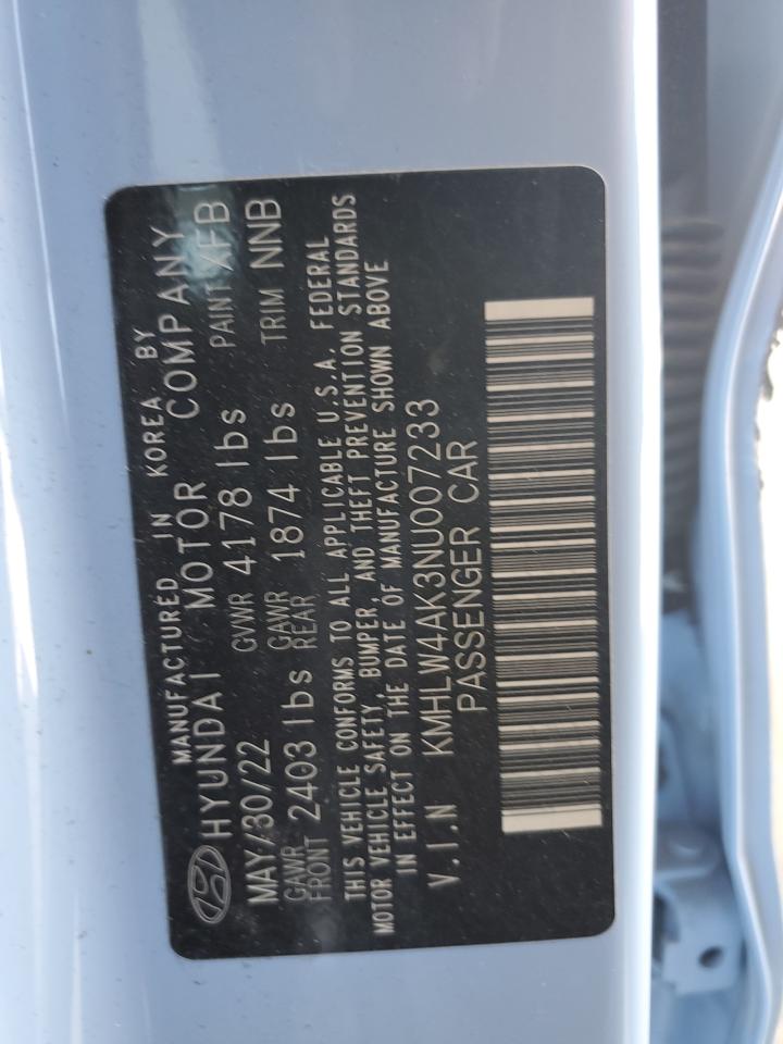 2022 HYUNDAI ELANTRA N  VIN:KMHLW4AK3NU007233