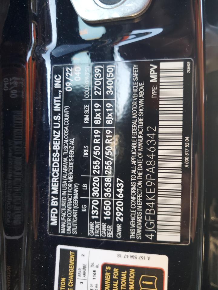 2023 MERCEDES-BENZ GLE 350 4MATIC VIN:4JGFB4KE9PA846342