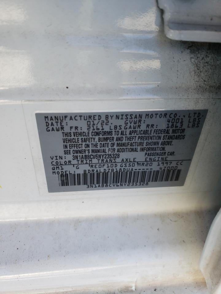2022 NISSAN SENTRA SV VIN:3N1AB8CV6NY235328