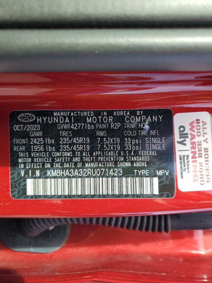 2024 HYUNDAI KONA N LINE VIN:KM8HA3A32RU071423