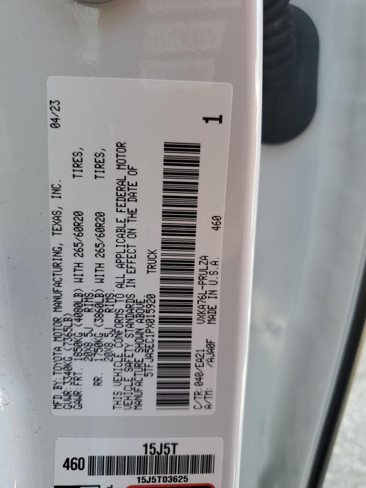 2023 TOYOTA TUNDRA CREWMAX LIMITED VIN:5TFJA5EC1PX015920