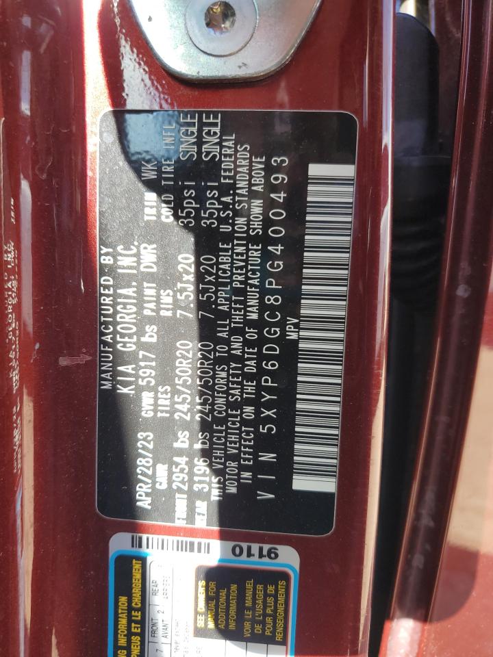 2023 KIA TELLURIDE S VIN:5XYP6DGC8PG400493