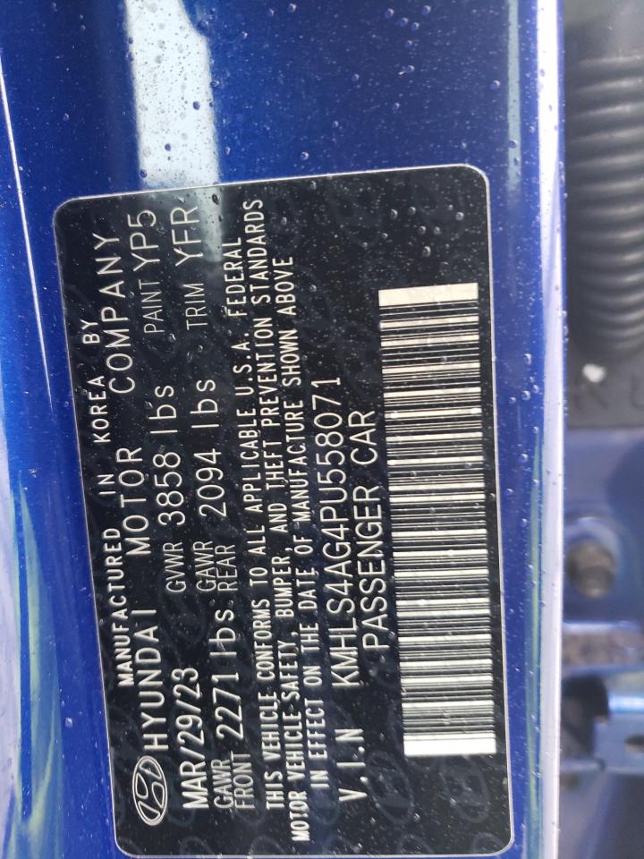 2023 HYUNDAI ELANTRA SEL VIN:KMHLS4AG4PU558071