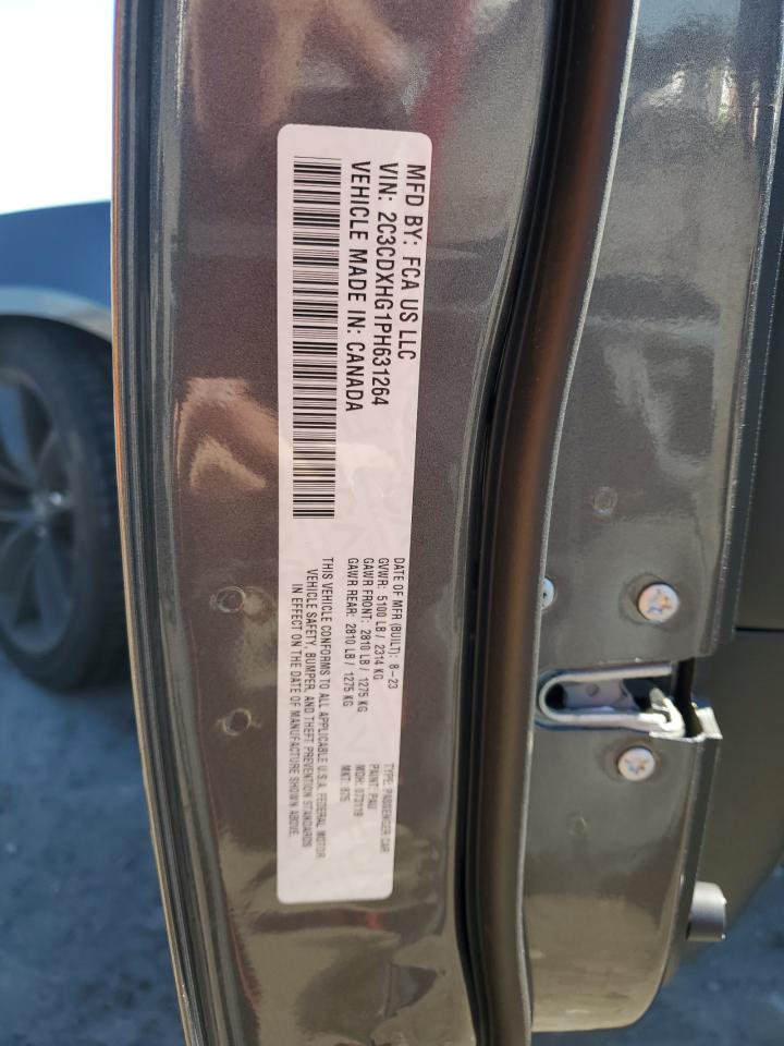 2023 DODGE CHARGER GT VIN:2C3CDXHG1PH631264