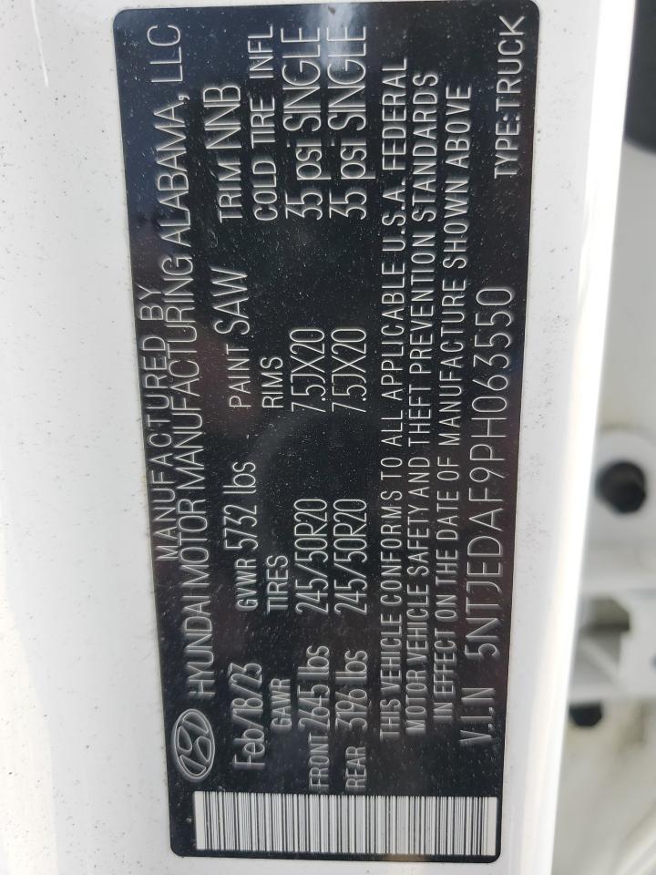 2023 HYUNDAI SANTA CRUZ LIMITED VIN:5NTJEDAF9PH063550