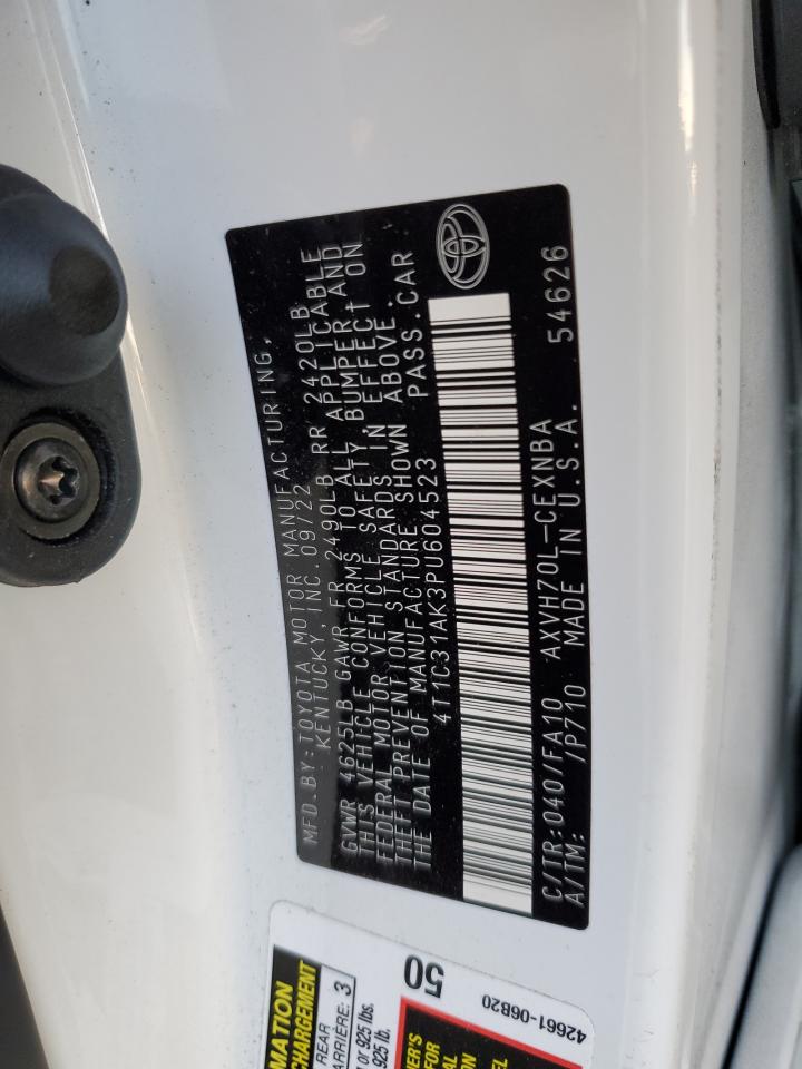 2023 TOYOTA CAMRY LE VIN:4T1C31AK3PU604523