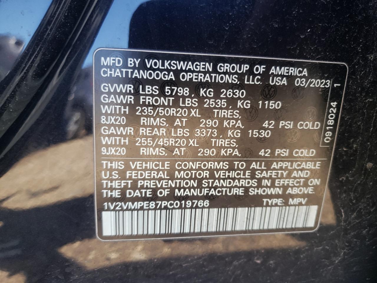 2023 VOLKSWAGEN ID.4 PRO S VIN:1V2VMPE87PC019766