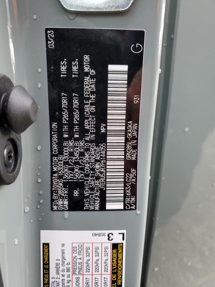 2023 TOYOTA 4RUNNER SE VIN:JTERU5JR7P6144055