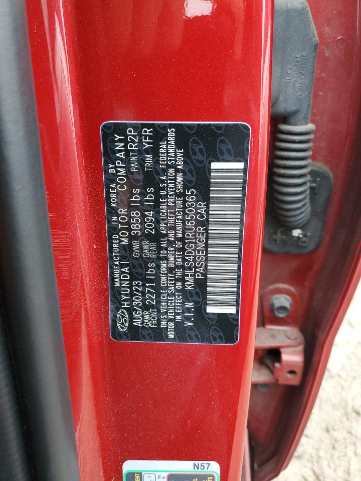2024 HYUNDAI ELANTRA SEL VIN:KMHLS4DG1RU650365
