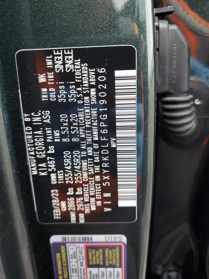 2023 KIA SORENTO SX VIN:5XYRKDLF6PG190206
