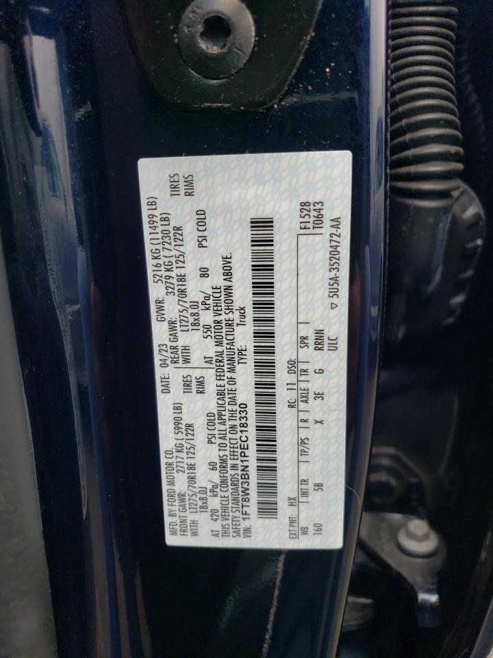 2023 FORD F350 SUPER DUTY VIN:1FT8W3BN1PEC18330