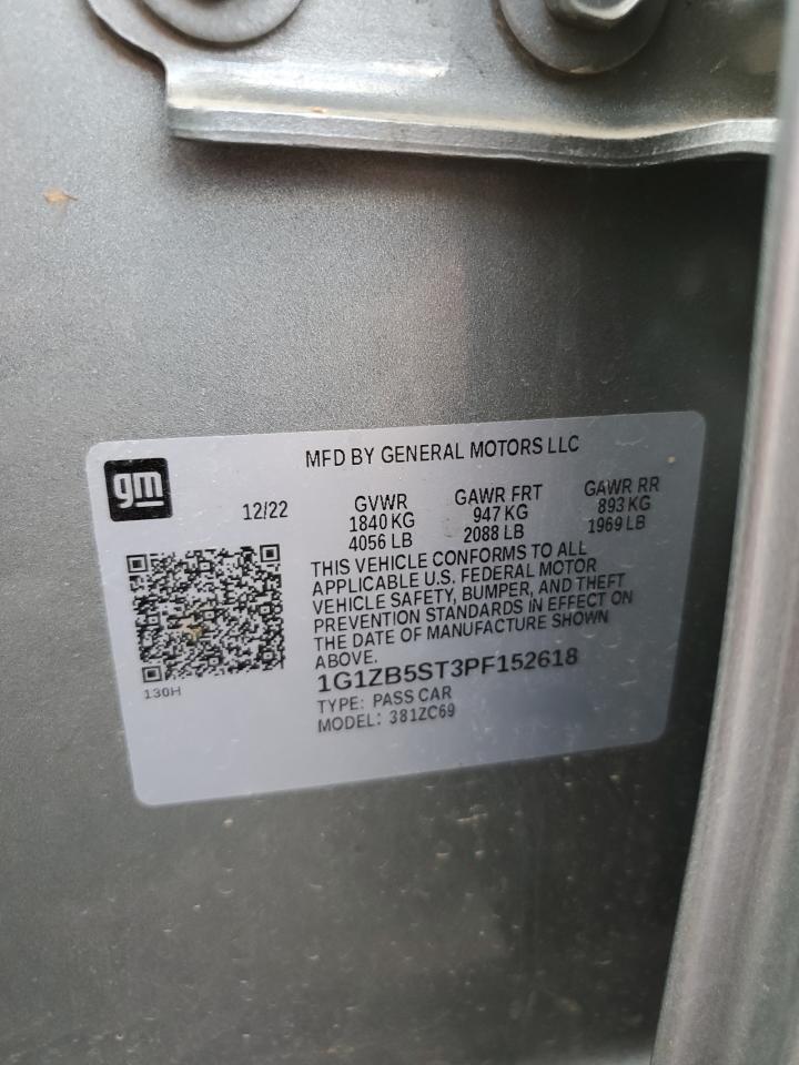 2023 CHEVROLET MALIBU LS VIN:1G1ZB5ST3PF152618