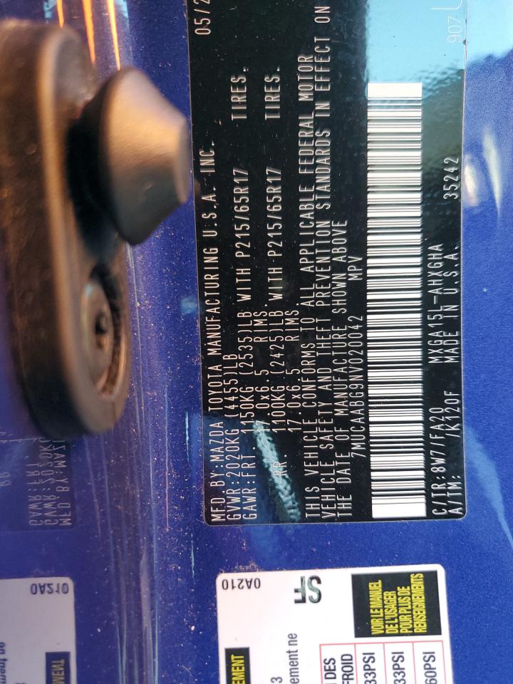 2022 TOYOTA COROLLA CROSS LE VIN:7MUCAABG9NV020042