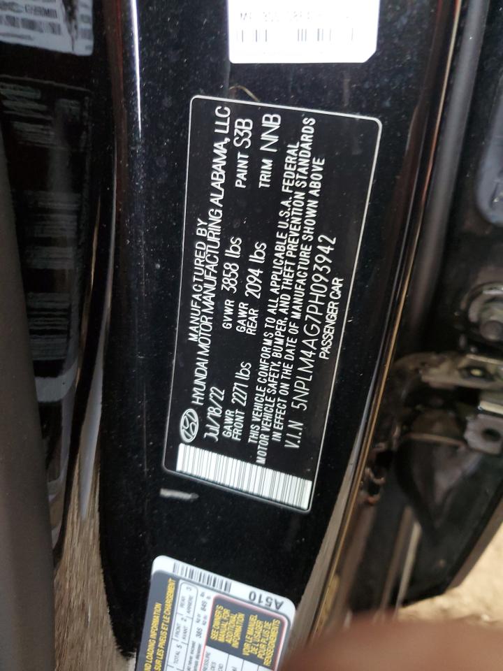 2023 HYUNDAI ELANTRA SEL VIN:5NPLM4AG7PH093942