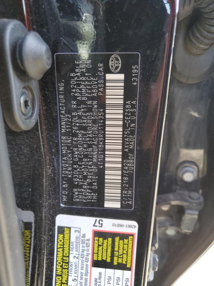 2024 TOYOTA CAMRY SE NIGHT SHADE VIN:4T1G11BK9RU114354