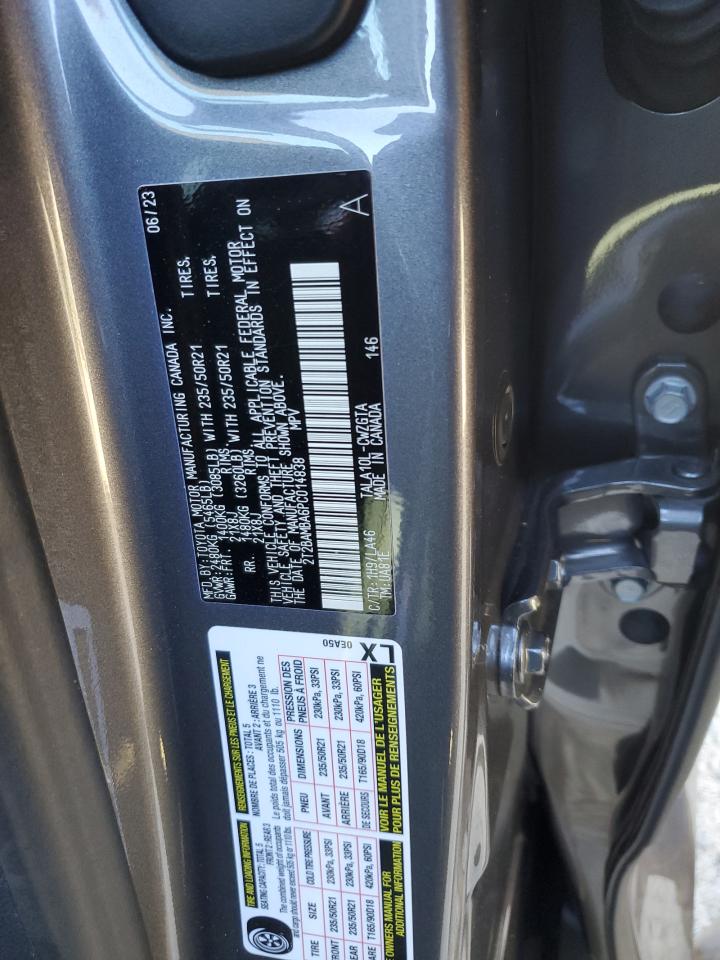 2023 LEXUS RX 350 BASE VIN:2T2BAMBA6PC014838