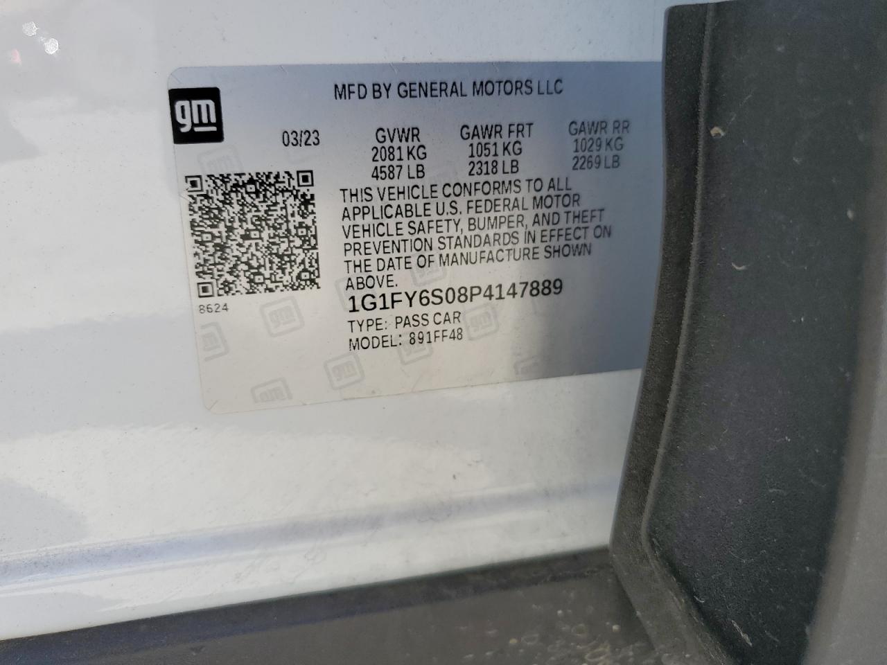 2023 CHEVROLET BOLT EUV LT VIN:1G1FY6S08P4147889