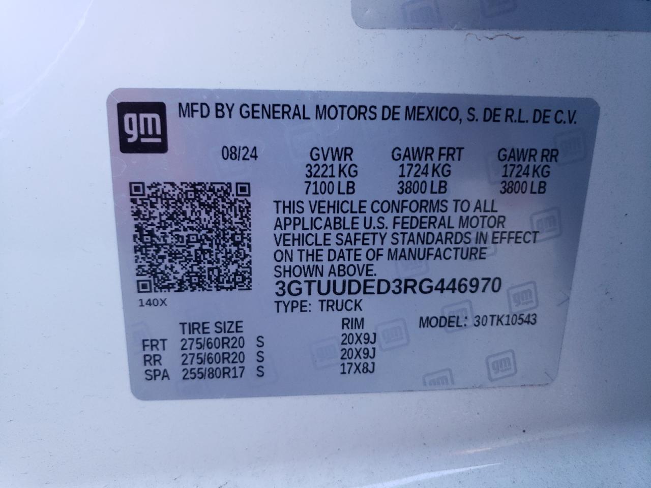 2024 GMC SIERRA K1500 SLT VIN:WDBEB31E3SC150163