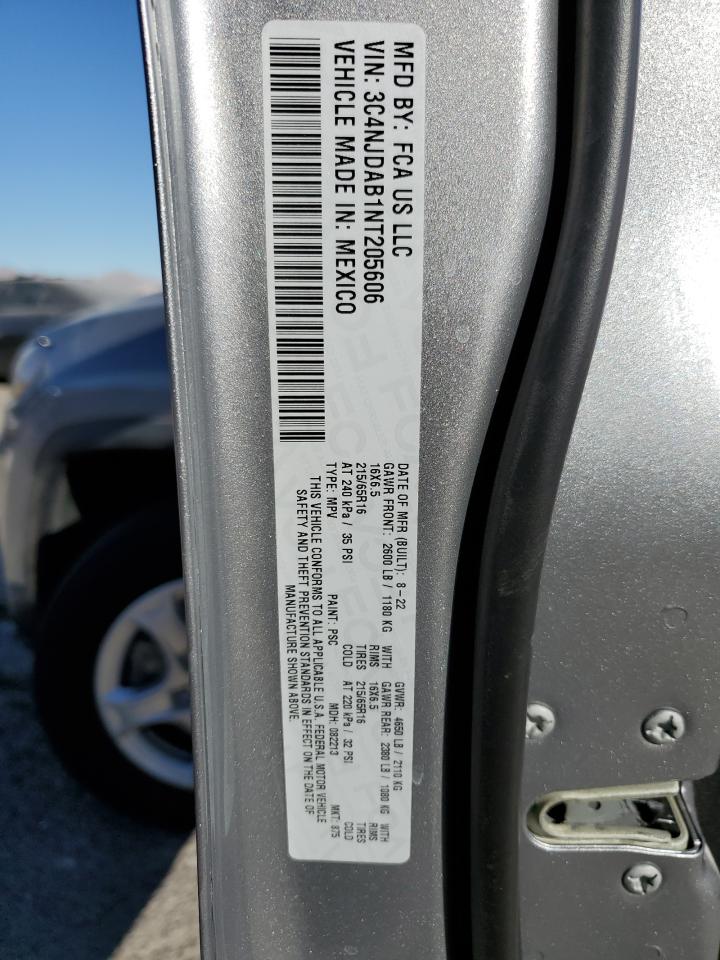 2022 JEEP COMPASS SPORT VIN:3C4NJDAB1NT205606